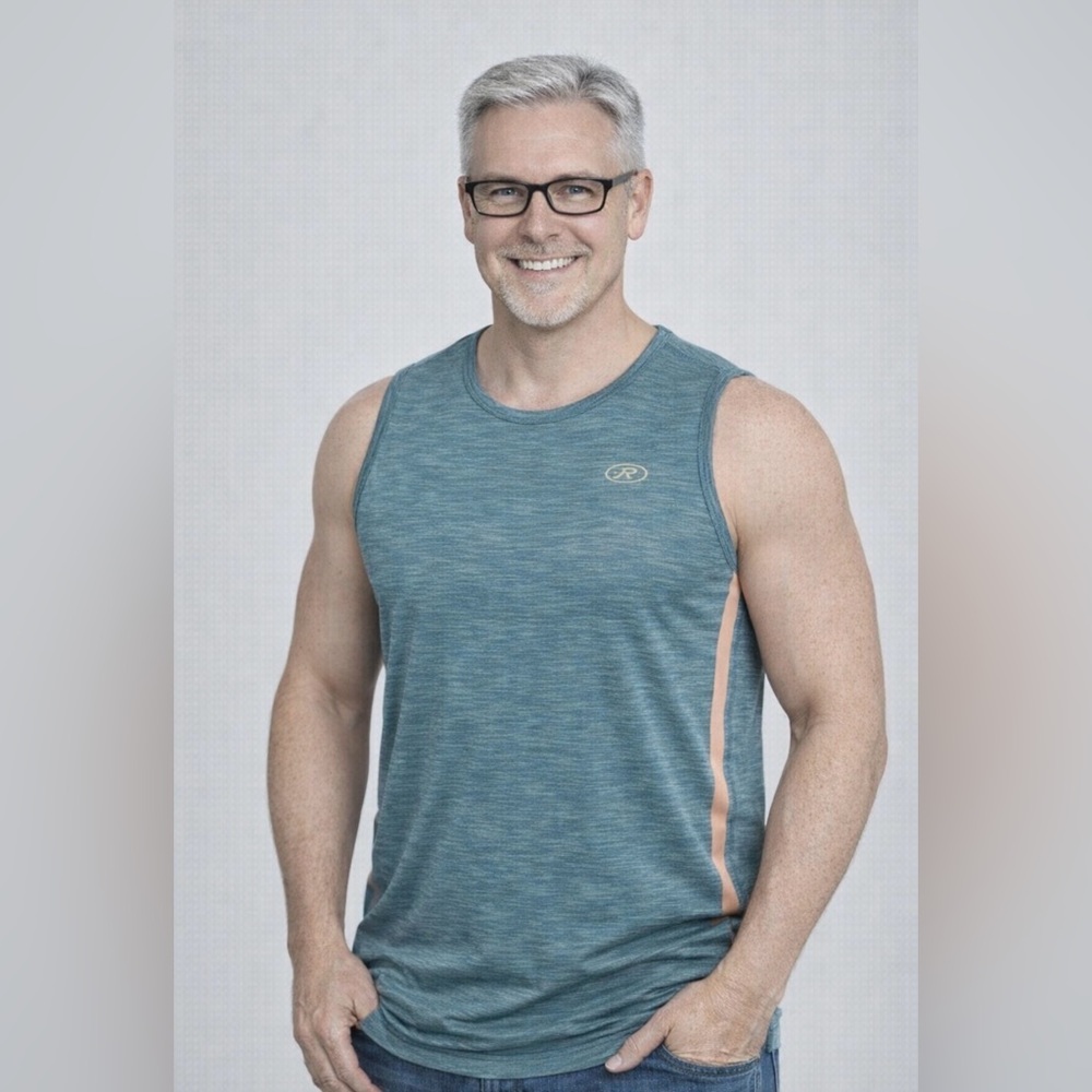 RAWLINGS Men's Tank Top Teal Blue Size Large